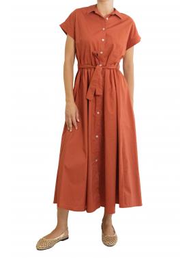 Vestito lungo con bottoni e cinta "Eloise"
